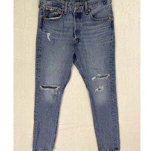 Aerie Men's Light Blue Distressed Skinny Jeans